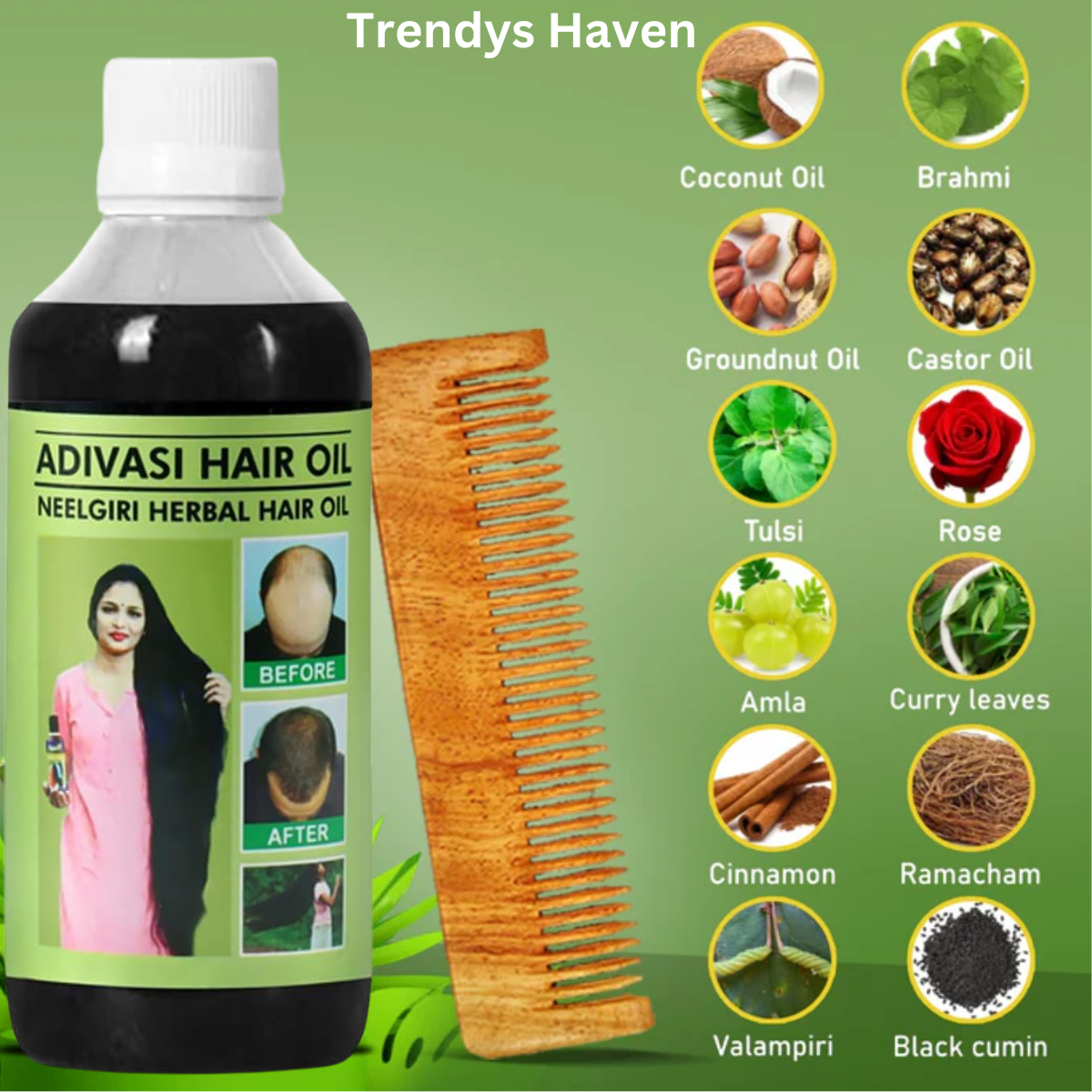 🍃Adivasi Neelgiri Herbal Hair Oil 🎁 Buy 1 Get 1 Free -💯Original®